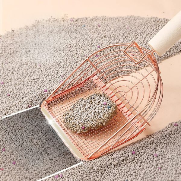 Pet Poops Shovel Comfortable Grip Cat Litter Shovel Cat Surface Supplies Cat Scooper Stainless Increased Litter Steel - Image 6