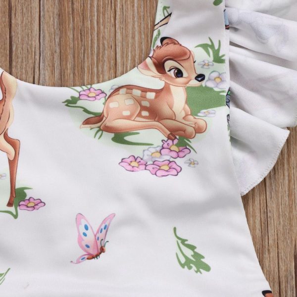 Foreign trade summer infant girl cartoon deer ha suit bow headwear two-piece - Image 4