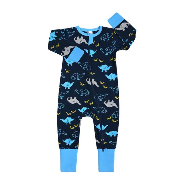 Spring And Autumn Long Sleeve Cotton Baby Jumpsuit Male And Female Baby Home Romper - Image 7