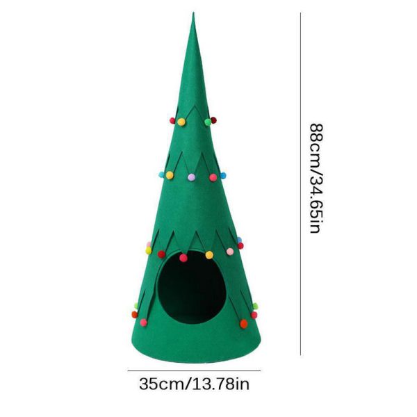 Pet Felt Christmas Tree Foldable Tent Dogs And Cats Semi-closed Four Seasons Universal - Image 5