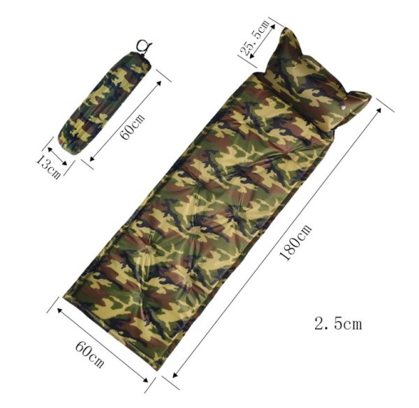 Camo Automatic Inflatable Cushion With Pillow Outdoor Camping Camping Damp - Image 2