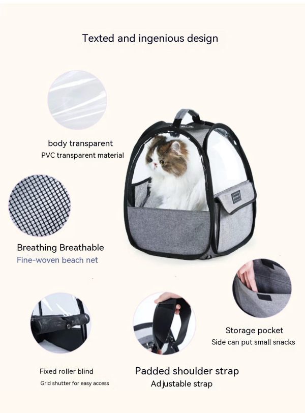 Pet Suitable Transparent Hand Cat Bag Foldable Portable Lightweight Outing - Image 6