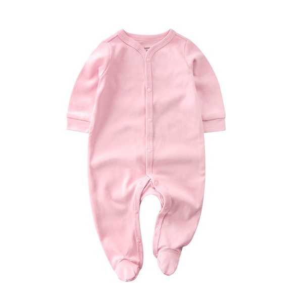 Baby Single-breasted Simple And Comfortable Romper - Image 4