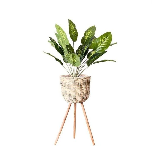 Floor - standing flowerpot straw furniture - Image 2