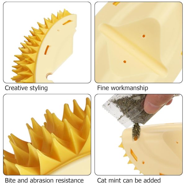 Cat Corner Scratcher Durian Shaped Corner Tickler Cat Mint Self Groomer Toy Kittens Wall Corner Massage Comb Scratcher Board For Indoor Cats - Image 3