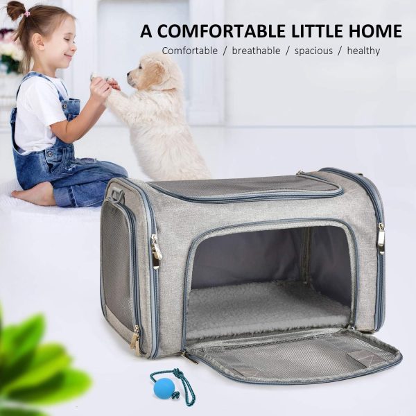 Dog Carrier For Small Medium Cats Puppies Up To 15 Lbs  Carrier Soft Sided, Collapsible Travel Puppy Carrier  Grey - Image 7