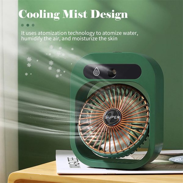 Air Conditioning Fan Desk Misting Fan Air Cooler Cooling USB Rechargeable Humidifier Portable Spray Fan With 3 Wind Speeds Mist Fan For Home - Image 3