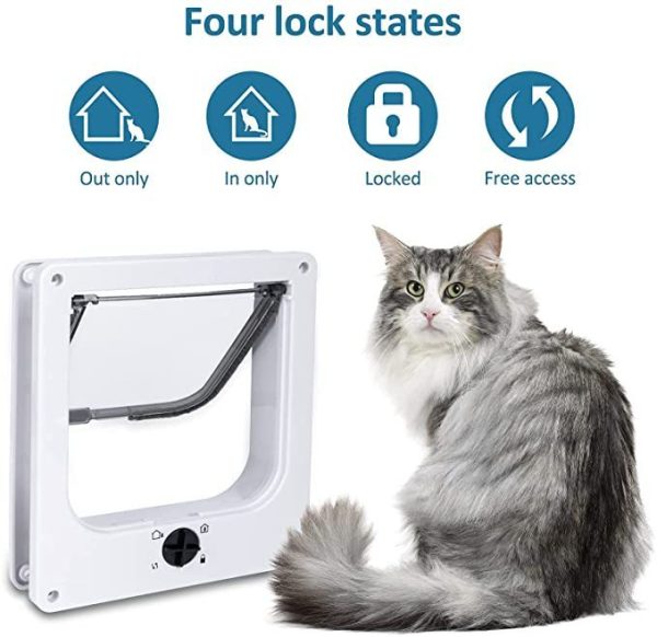 Interior Cat Door Rotary Lock Magnetic Closure Indoor Pet Door For Up Cats And Doggie Weatherproof Large Cat Door - Image 9