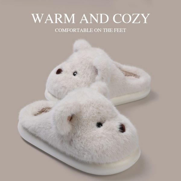 Autumn And Winter Home Indoor Platform Non Slip Outdoor Warm Plush Cotton Slippers Women - Image 2