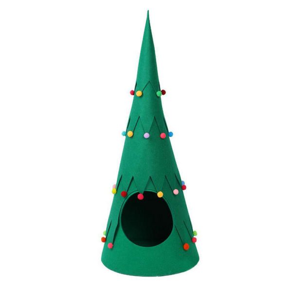 Pet Felt Christmas Tree Foldable Tent Dogs And Cats Semi-closed Four Seasons Universal - Image 3