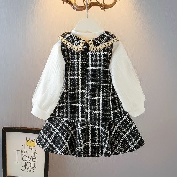 Autumn Girl's Suit Korean Dress Baby Vest Western Style  Two-piece Suit - Image 2