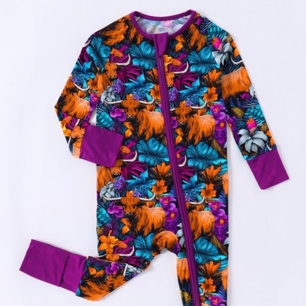 Printed Baby Double-headed Zipper With Booties One-piece Romper - Image 5