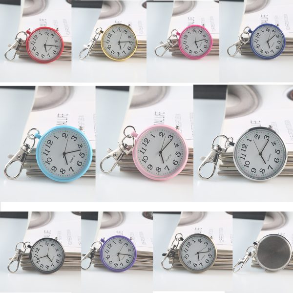 Clear Numbers Luminous Watch Keychain Pocket Watch