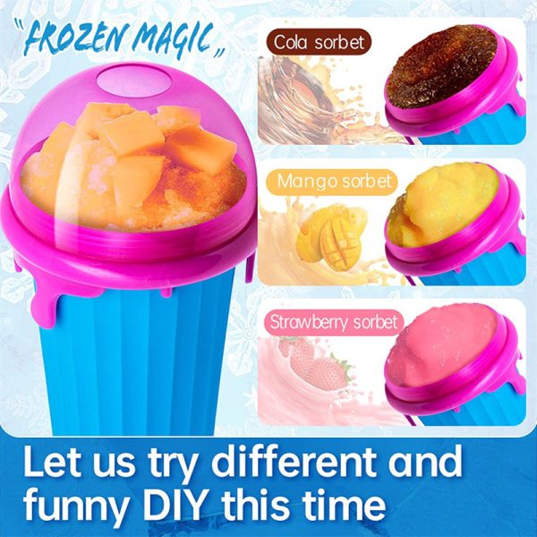 500ml Large Capacity Slushy Cup Summer Squeeze Homemade Juice Water Bottle Quick-Frozen Smoothie Sand Cup Pinch Fast Cooling Magic Ice Cream Slushy Maker Beker Kitchen Gadgets - Image 4