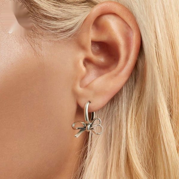 Simple All-match Bow Ear Clip S925 Sterling Silver