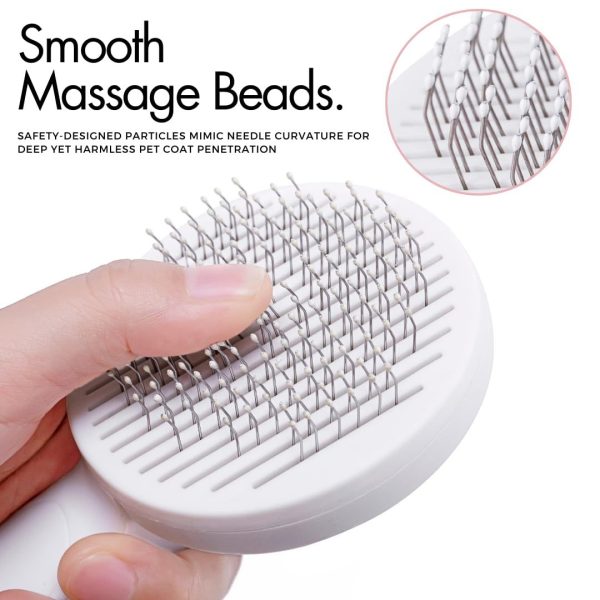 Dog Cat Grooming Brush Self Cleaning Slicker Brushes For Dogs Cats Pet Grooming Brush Tool Gently Removes Loose Undercoat Mats Tangled Hair Slicker Brush For Pet Massage-Self Cleaning - Image 7