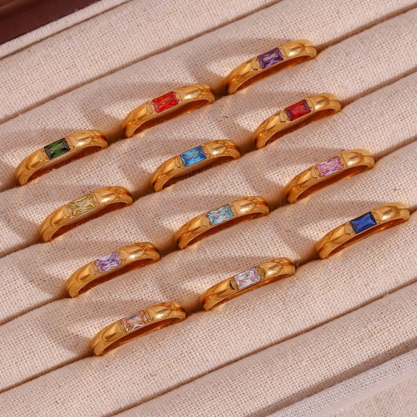 December Color Zircon Ring 18K Gold Plating - Image 3