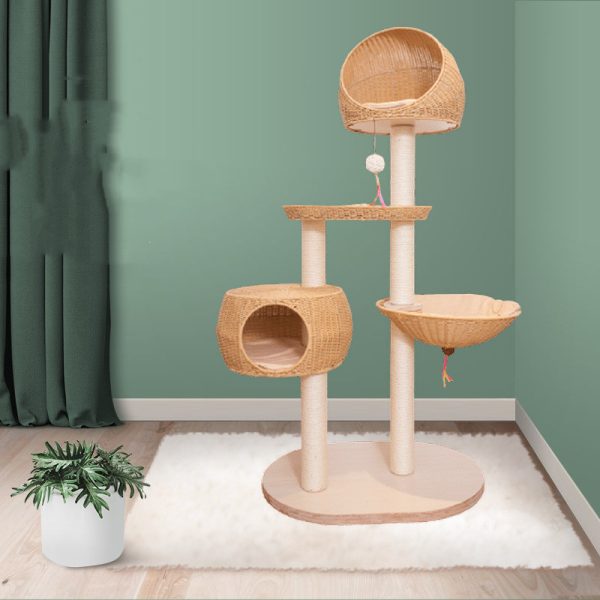 Integrated Multi Layer Solid Wood Cat Tree - Image 6