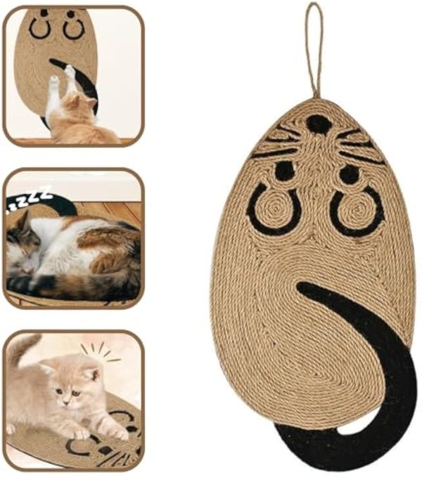 Cat Scratch Pad Made From Sisal Material Comfortable Cat Scratchers For Indoor Cats With Attractive Mouse Shape Cat Scratching Board As Furniture Protector For Happy Cats - Image 5