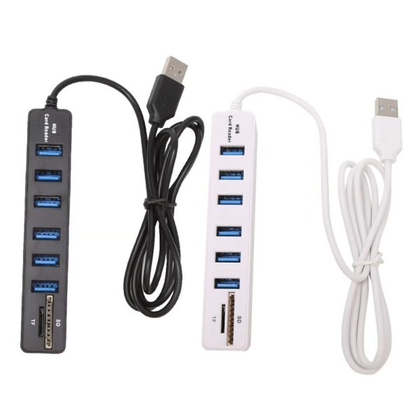 USB Deconcentrator 20 HUB 2 In 1 Card Reader SDTF 6USB 2 Extender HUB Card Reader - Image 6