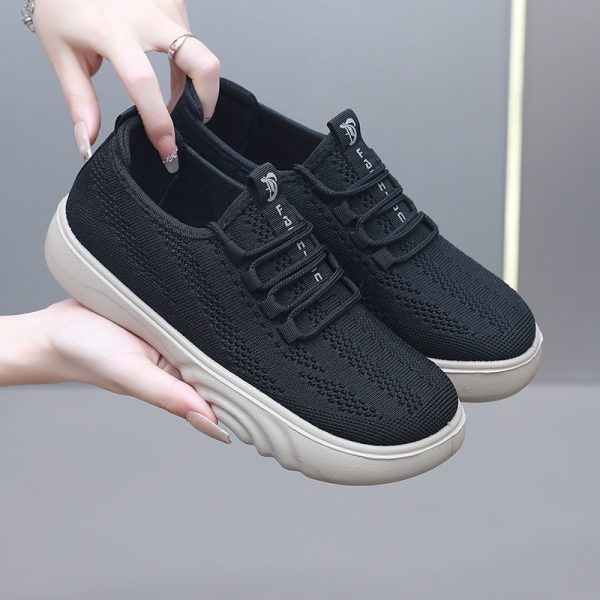 Spring And Autumn Old Beijing Cloth Shoes Women Casual Mom Shoes Knit Breathable Pumps - Image 3