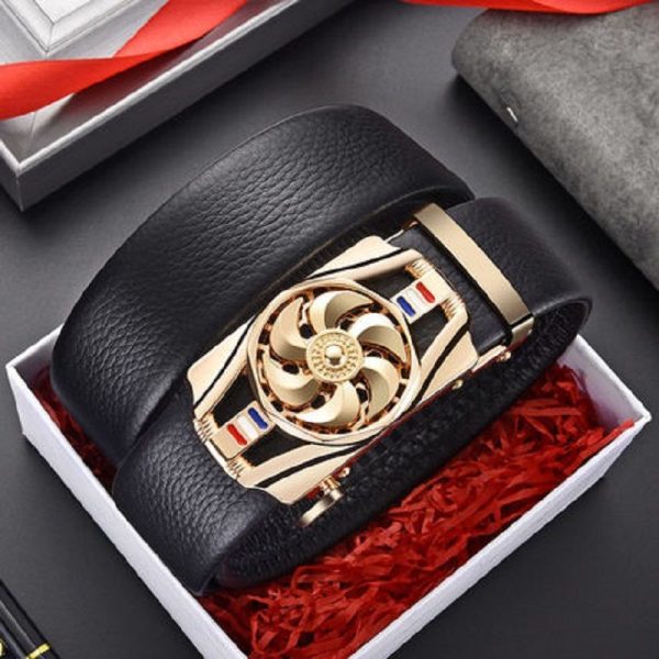 Good Luck Coming Men's Leather Belt Comfortable Click Belt Young Business - Image 5