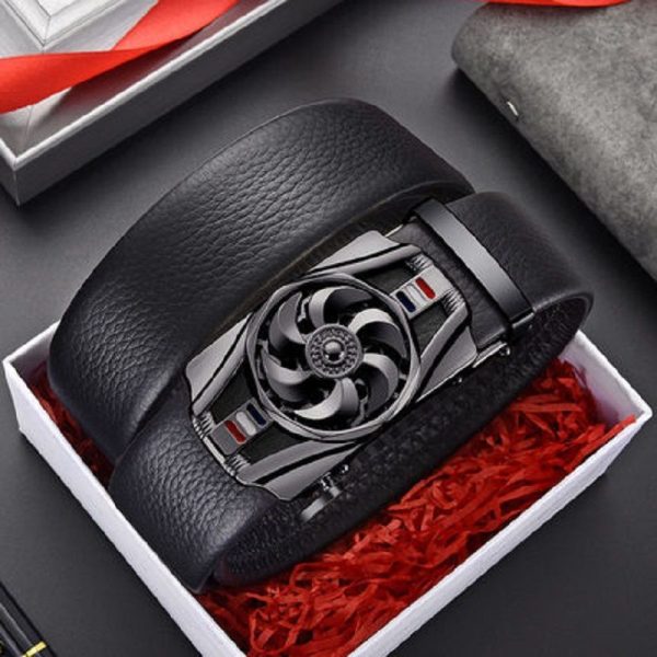 Good Luck Coming Men's Leather Belt Comfortable Click Belt Young Business - Image 4