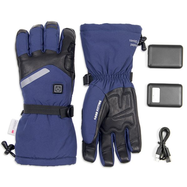 Sheepskin Electric Heating Gloves Motorcycle Thermal Smart Touch Screen Outdoor Skiing - Image 8