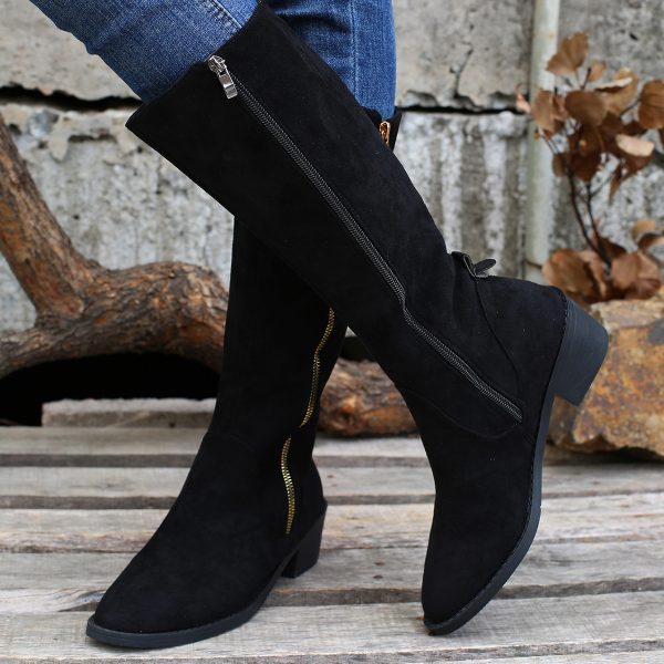 Autumn Long Tube Retro Chunky Heel Short Boots - Image 4