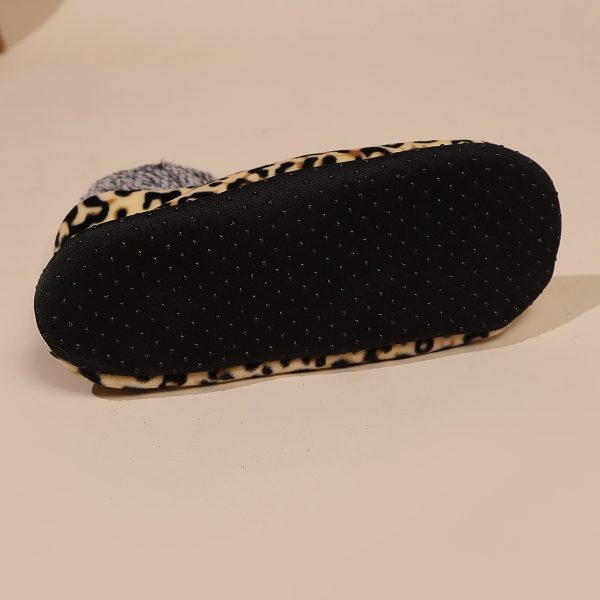 Casual Plus Size Warm Women Winter Leopard Print Room Socks - Image 4