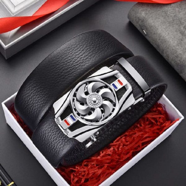 Good Luck Coming Men's Leather Belt Comfortable Click Belt Young Business