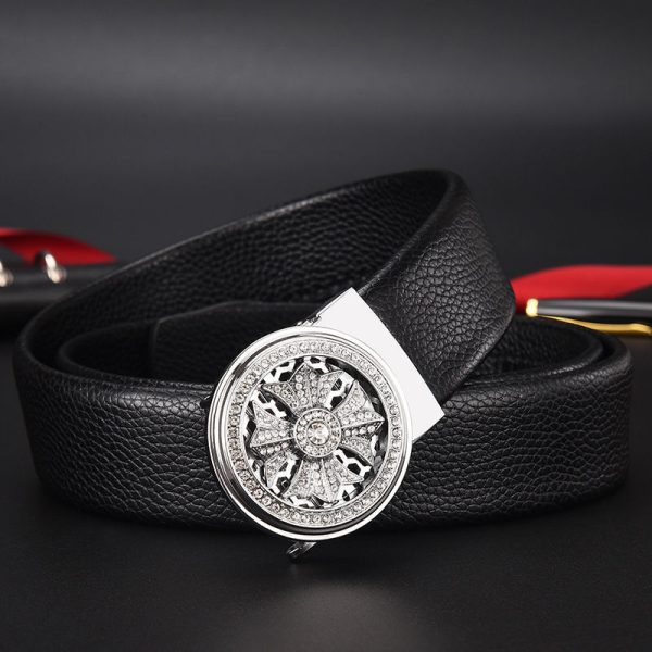 Good Luck Coming Men's Leather Belt Comfortable Click Belt Young Business - Image 3