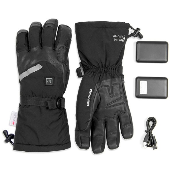 Sheepskin Electric Heating Gloves Motorcycle Thermal Smart Touch Screen Outdoor Skiing - Image 7