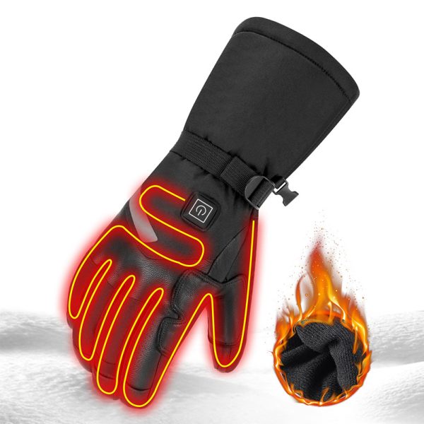 Sheepskin Electric Heating Gloves Motorcycle Thermal Smart Touch Screen Outdoor Skiing - Image 2