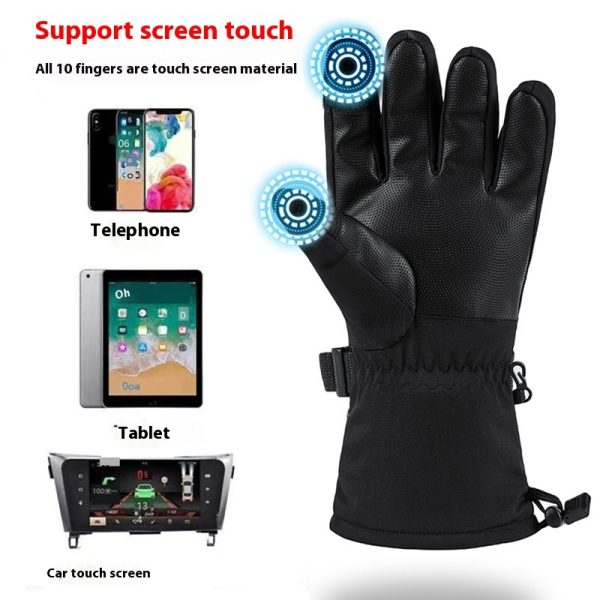 Full Finger Warm Waterproof Motorcycle Outdoor Sports Electric Heating Ski Gloves - Image 4