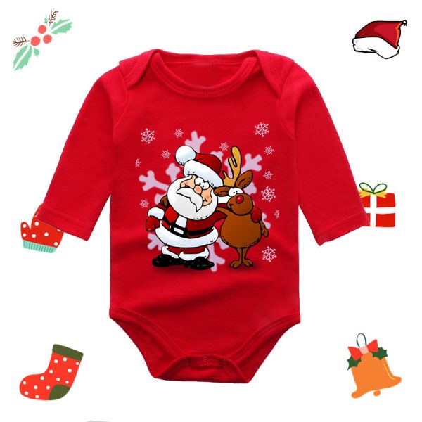 Long Sleeve Red Elk Baby Newborn Jumpsuit - Image 8