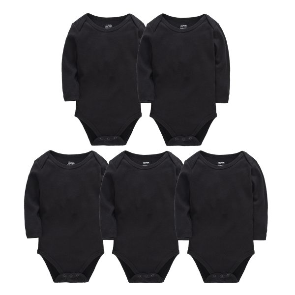 Baby Onesies, Pure Cotton Long-sleeved Solid Color Baby Romper - Image 2