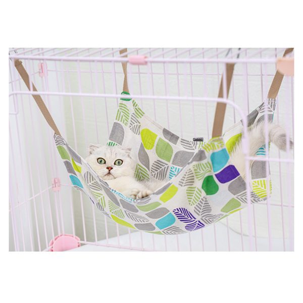 Breathable Cat Cotton Linen Hammock Wear Resistant Multicolor Cat Cage Hanging Bed Soft With Hanging Hook Cat Hammock Bed Summer - Image 4