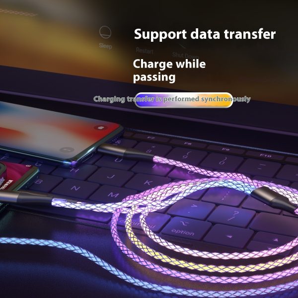 One-to-three Luminous Fast Charging RGB Data Cable - Image 2