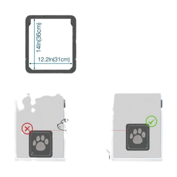 Way Lockable Plastic Pet Big Dog Cat Door For Screen Window Safety Flap Gates Pet Tunnel Dog Fence Free Access Door For Home - Image 2