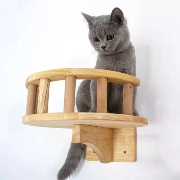 Wall-mounted Multifunctional Xilan Pine Solid Wood Suspension Bridge With Continuous Jumping Cat Nest - Image 7