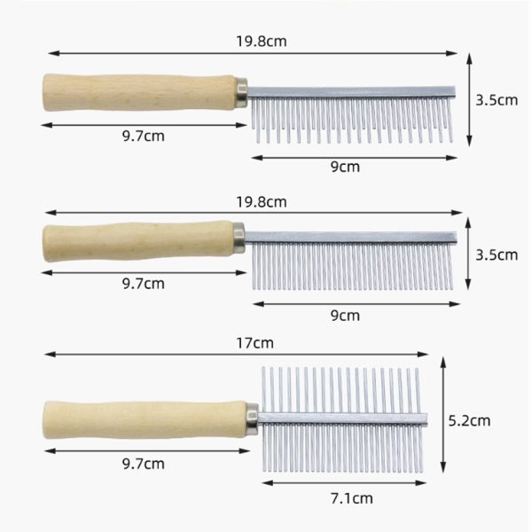 Wooden Handle Grooming Comb For Dogs Cats Pet - Image 4