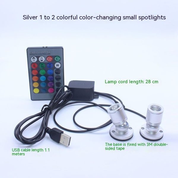 Mini Led Small Spotlight Model Decorative Crystal Fish Tank Colorful Color Changing Light 5V Usb Spotlight - Image 5