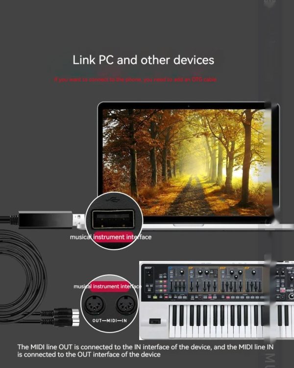 Electronic Keyboard USB Conversion Line Electric Piano Electronic Drum Music Editing Line - Image 7