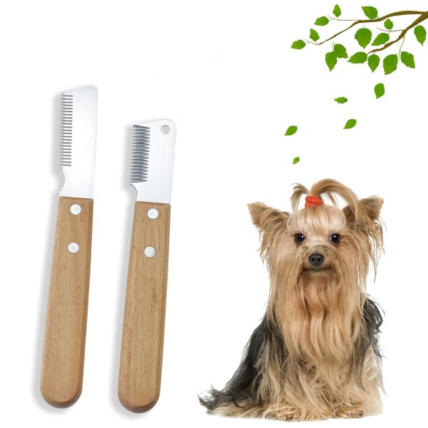 Pet Stripping Comb Dog Stripping Knife Grooming Tool Multifunction Remove Floating Hair Dog Stripping Knife With Wood Handle For Cats Dogs