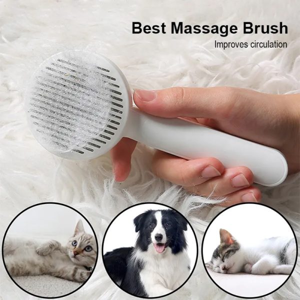 Pet Self Cleaning Cat Brushes, Cat Grooming Brush For Dogs Cats For Long Haired & Short Hair Gently To Remove Loose Undercoat, Mats Tangled - Image 2