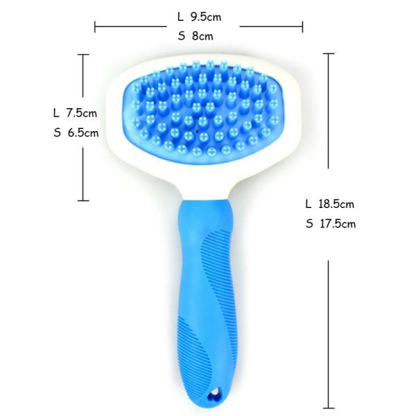 Blue Light High Quality Silicone Pet Dog Cat Grooming Comb Brush For Bathing Cleaning Massage Plastic Brush Comb For Dogs Cats - Image 2