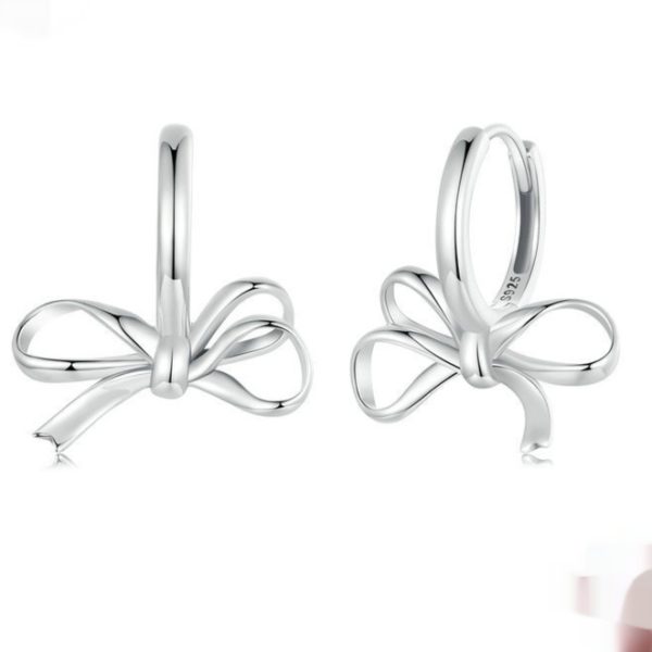 Simple All-match Bow Ear Clip S925 Sterling Silver - Image 2