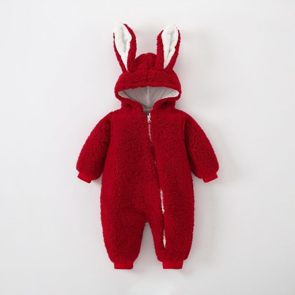 Fashion Baby Warm Bunny Ears Jumpsuit - Image 8