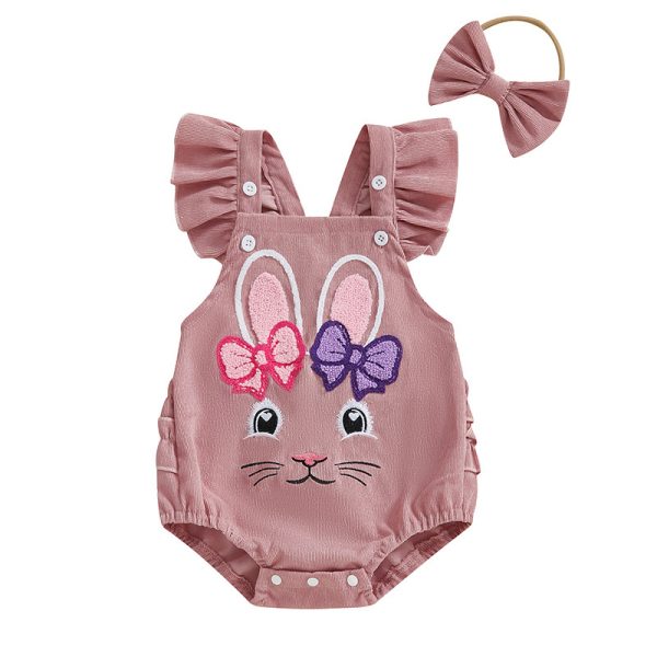 Baby Corduroy Cute Rabbit Strap Two-piece Set - Image 5